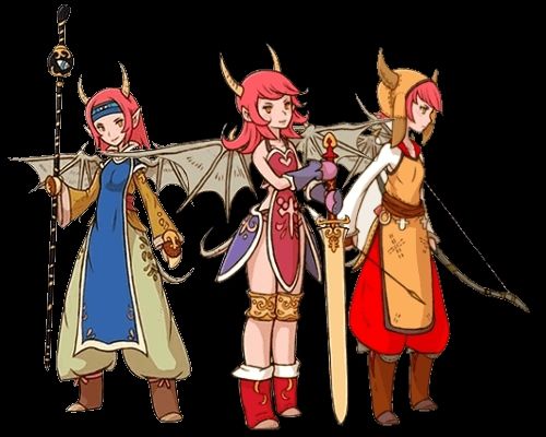 three "gria", a race of horned and winged women in final fantasy tactics advanced