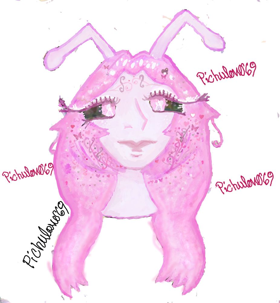 head of the pink alien girl 