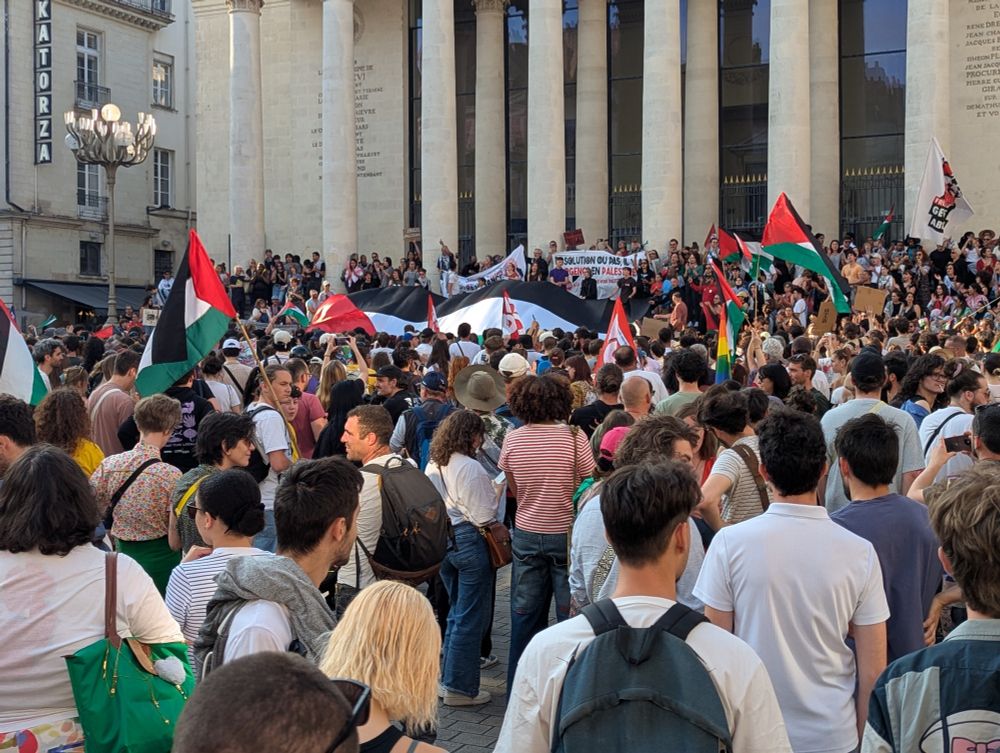 Manifestation Nantes 09/06/2025, soutien à la Palestine et aux Madleen et son équipage. 