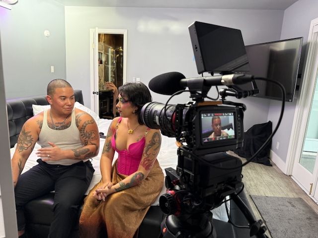 Vicente and Orchid chat behind the scenes on the set of queer and trans porn site CrashPadSeries.com