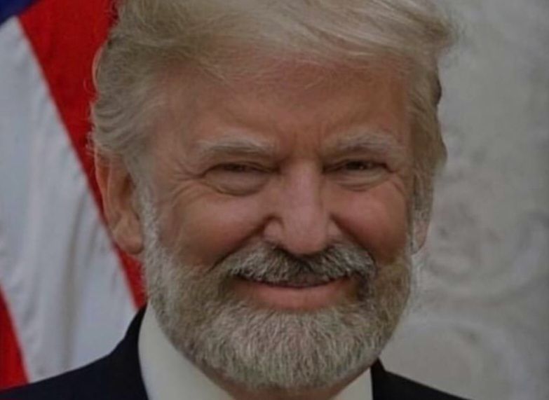 Foto mit Trump mit Bart.