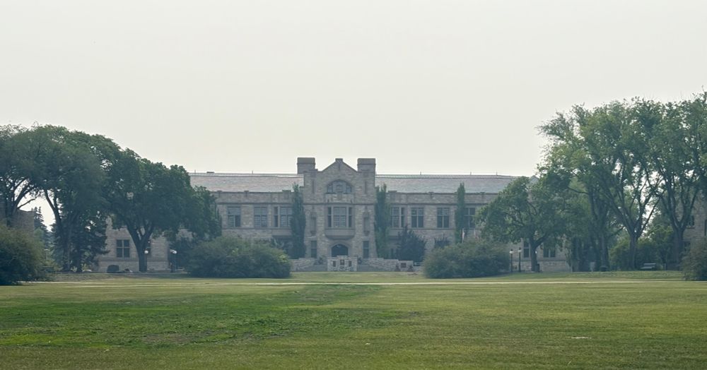 University of Saskatchewan building with smoke haze 