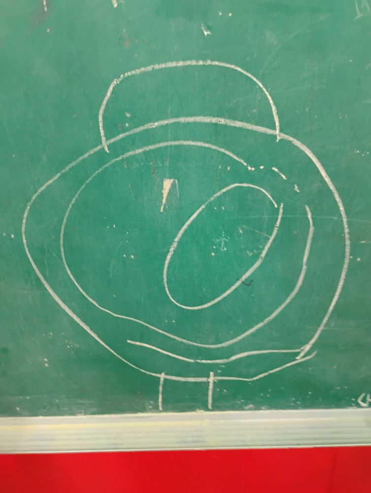 A drawing of Mike from monsters Inc from a 4 year old