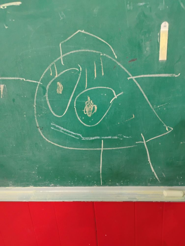 A drawing of "Mr.Q" (that's me) from a 4 year old