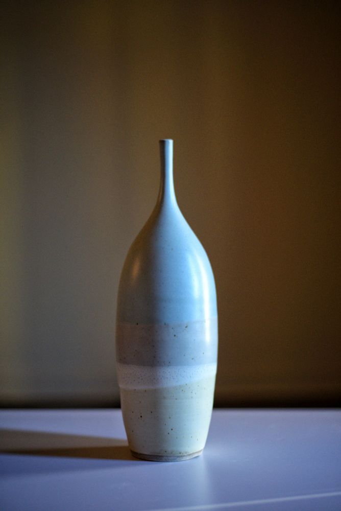 Narrow-necked bottle.  Pottery.