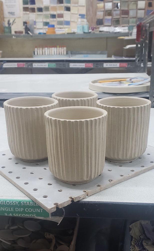 Teacup set in progress.  Pottery 