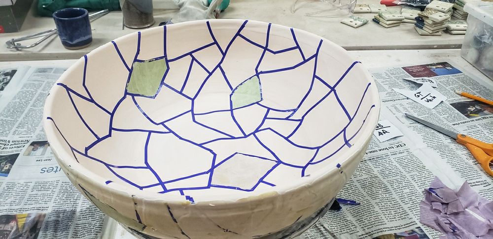 Glazing a large bowl