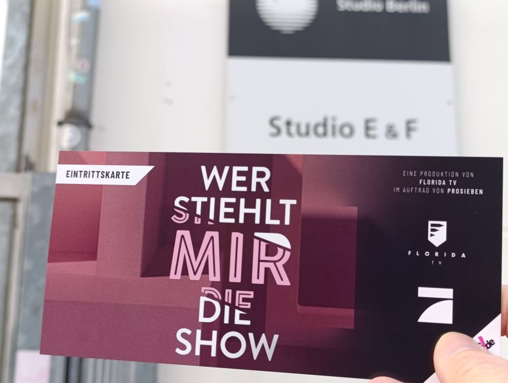 Eintrittskarte zur TV-Aufzeichnung "Wer stiehlt mir die Show". 
