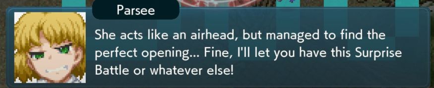 parsee, angry: she acts like an airhead, but managed to find the perfect opening... fine, i'll let you have this surprise battle or whatever else!