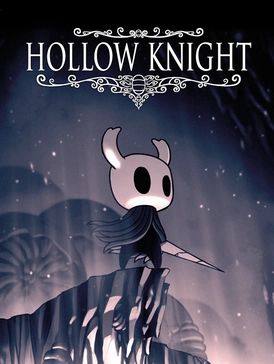 Hollow Knight
Cover depicts a small bug holding a weapon, standing at the edge of a cliff with light shining from underneath.