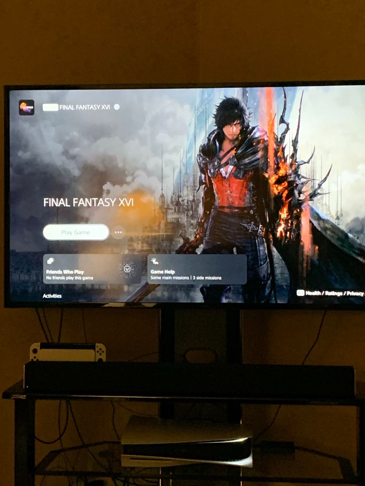 Final fantasy XVI ps5 start screen