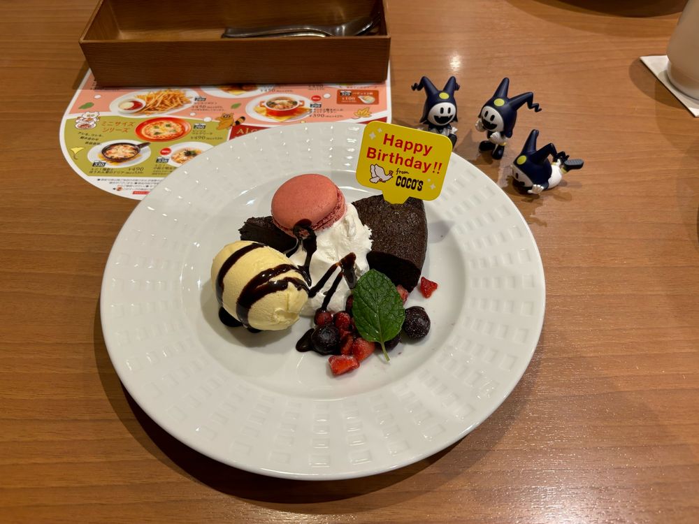 ココスの誕生月のデザートプレゼント