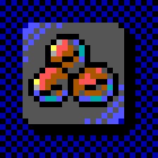 16x16 pixel art image of some nuts