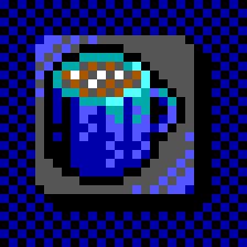 16x16 pixel art image of hot cocoa