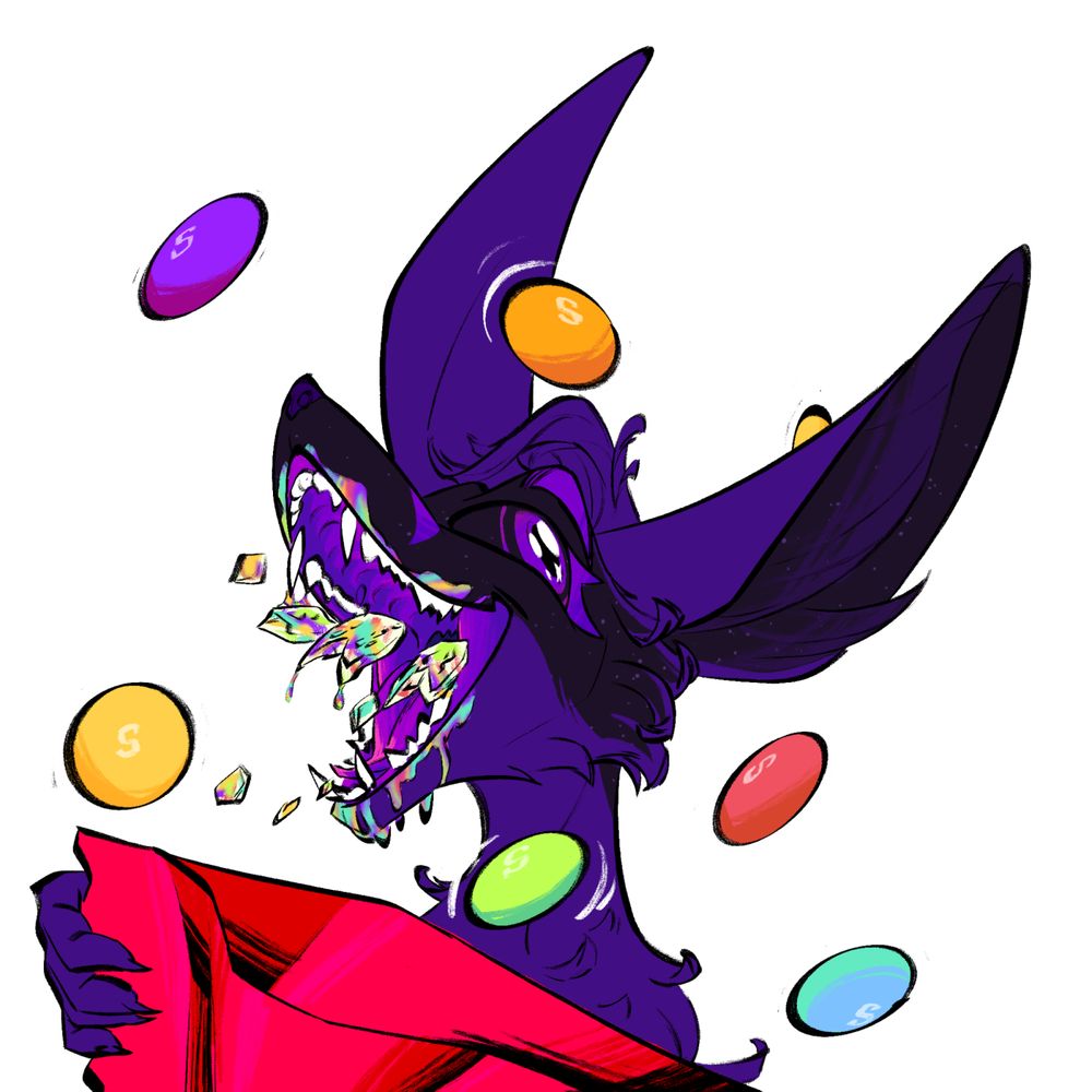 A cute little Kyuulin from Australia wildly eating a small pack of skittles