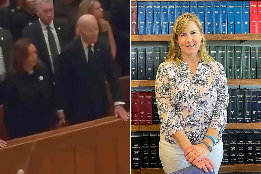 Joe Biden and Kamala Harris Hold Hands During Funeral Service for Minnesota Rep. Melissa Hortman and Her Husband