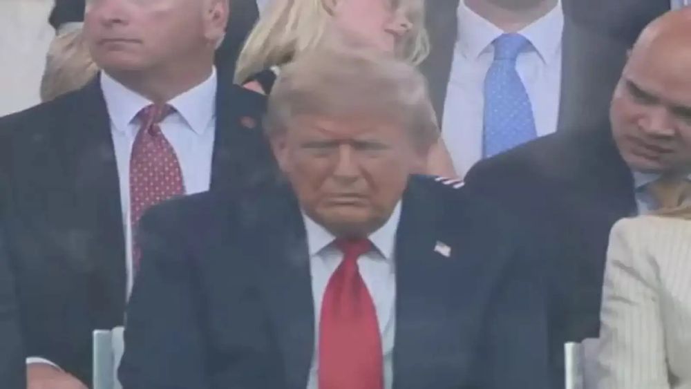 Trump looking sad and bored