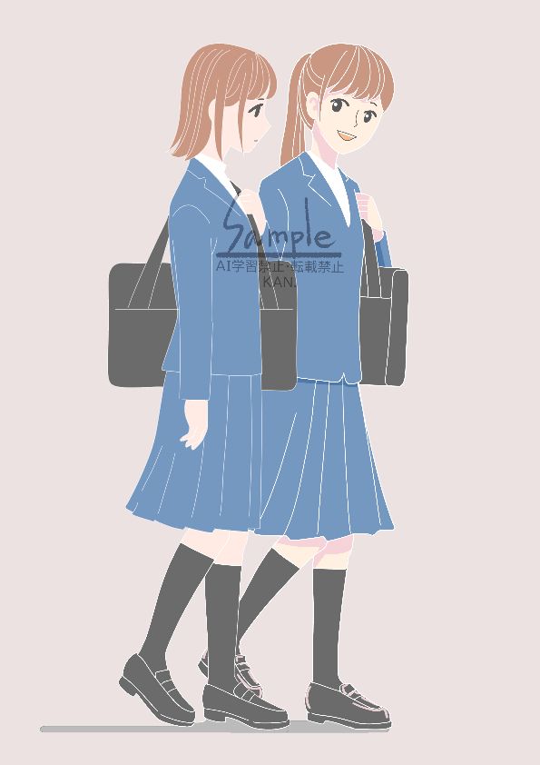 並んで歩く女子学生