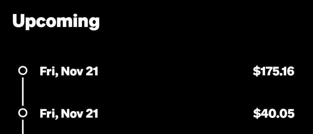 $175.16 & $40.05 payment due Friday November 21st