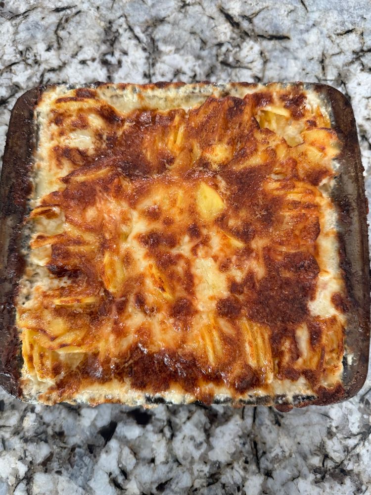 pan of cooked potatoes