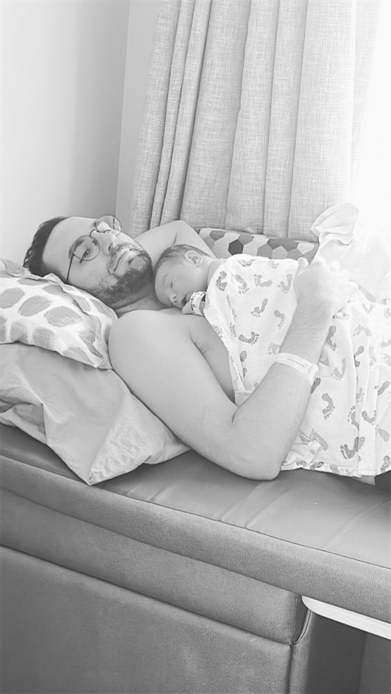 Me holding my newborn boy