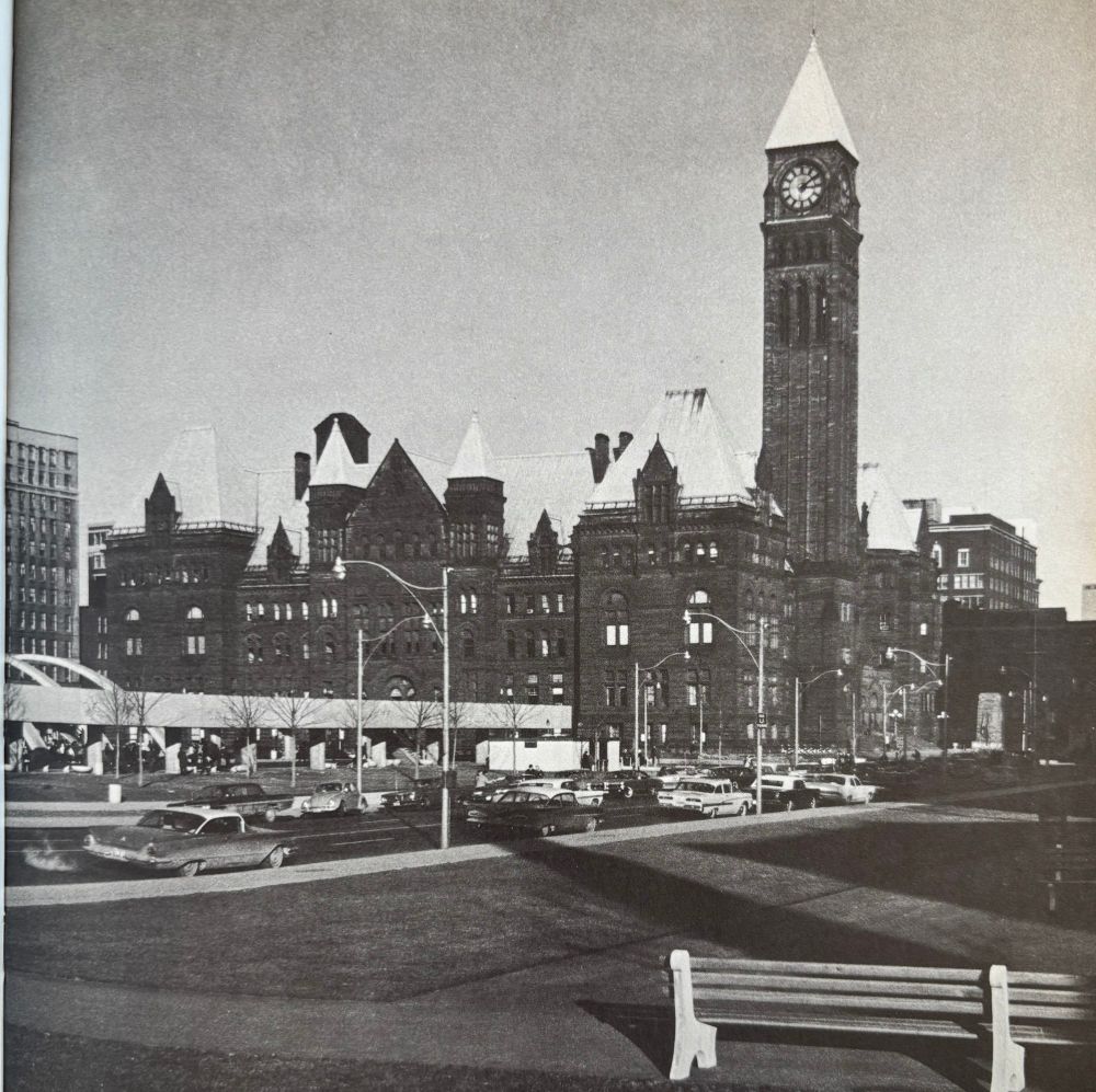 Have you ever tried old City Hall with a green lawn in the foreground on the site that is now the Sheraton centre hotel and the new City Hall in the left corner
