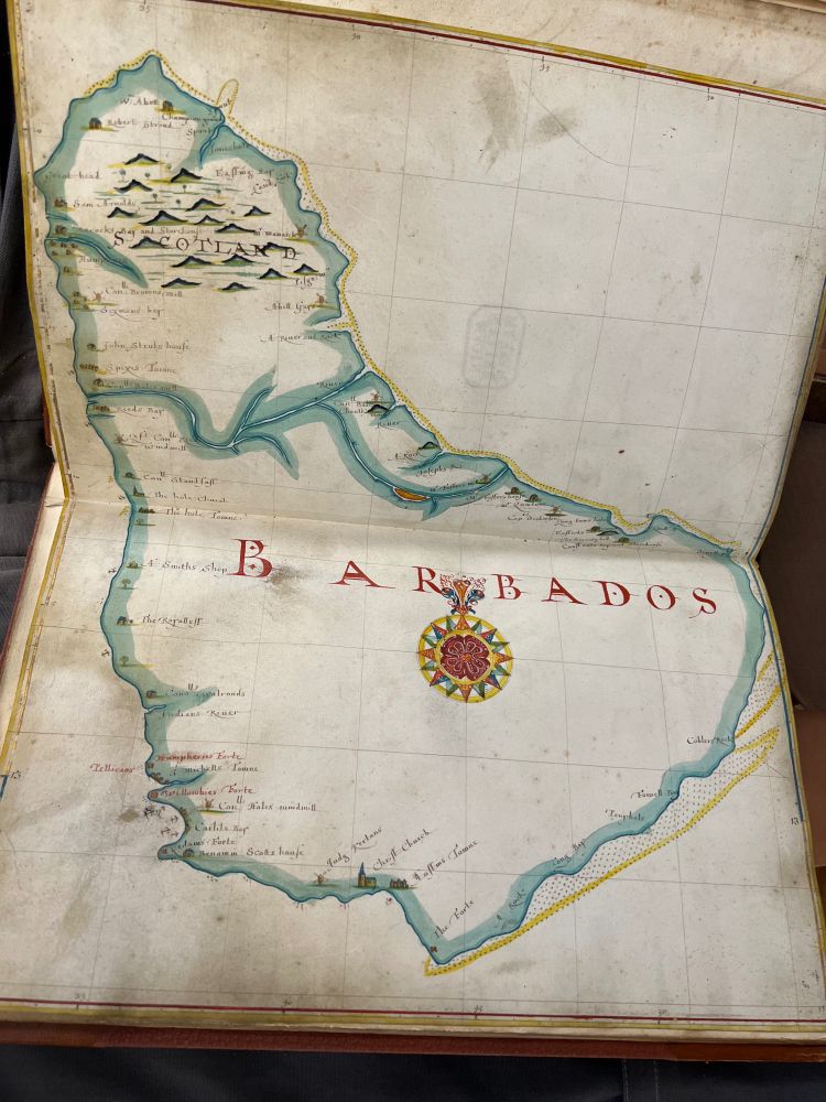 17th century manuscript map of Barbados