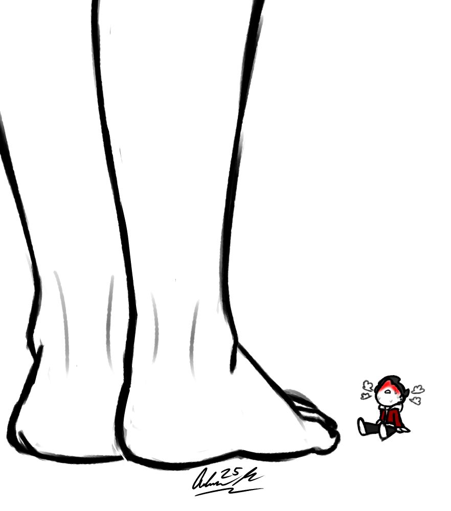 Tiny Adam getting all blushed up when looking up at Samantha. Now what do he be seeing to make him blush this much? lol