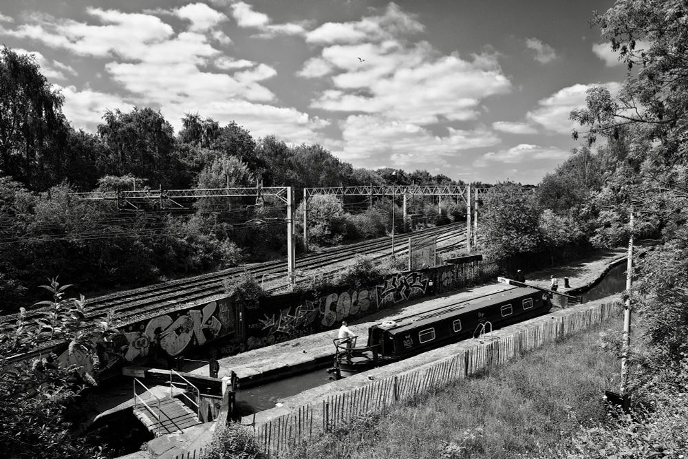 Canal and railroad at Shelton, Stoke-on-Trent