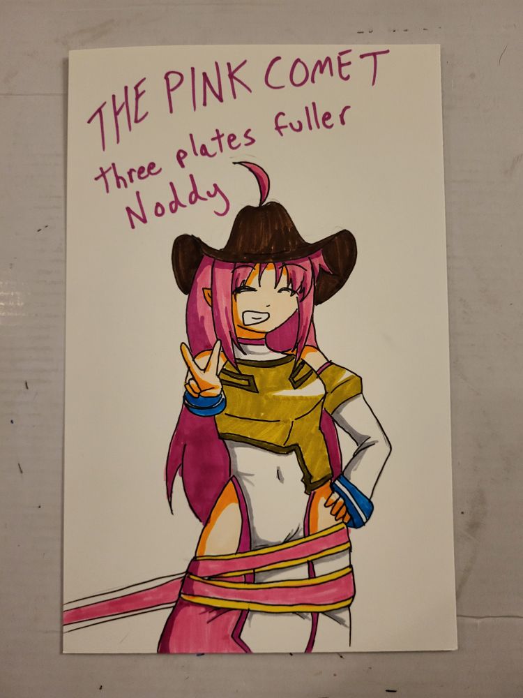 yuuki from dengeki bunko fighting climax with a cowboy hat