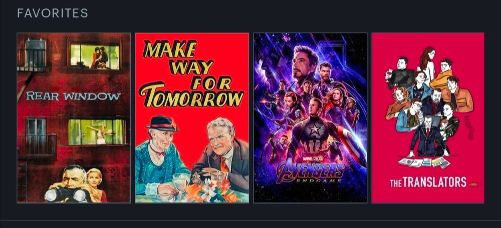 REAR WINDOW, MAKE WAY FOR TOMORROW, AVENGERS: ENDGAME, and THE TRANSLATORS 