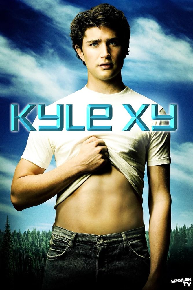 the show art for a 2000s tv show called kyle xy. it's a white guy showing his tumtum which has some airbrushed abs and no bellybutton