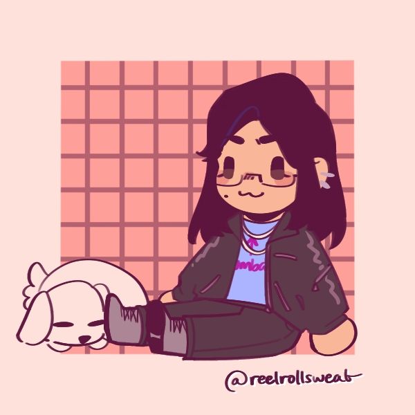A picrew creation of me including my dog :)
