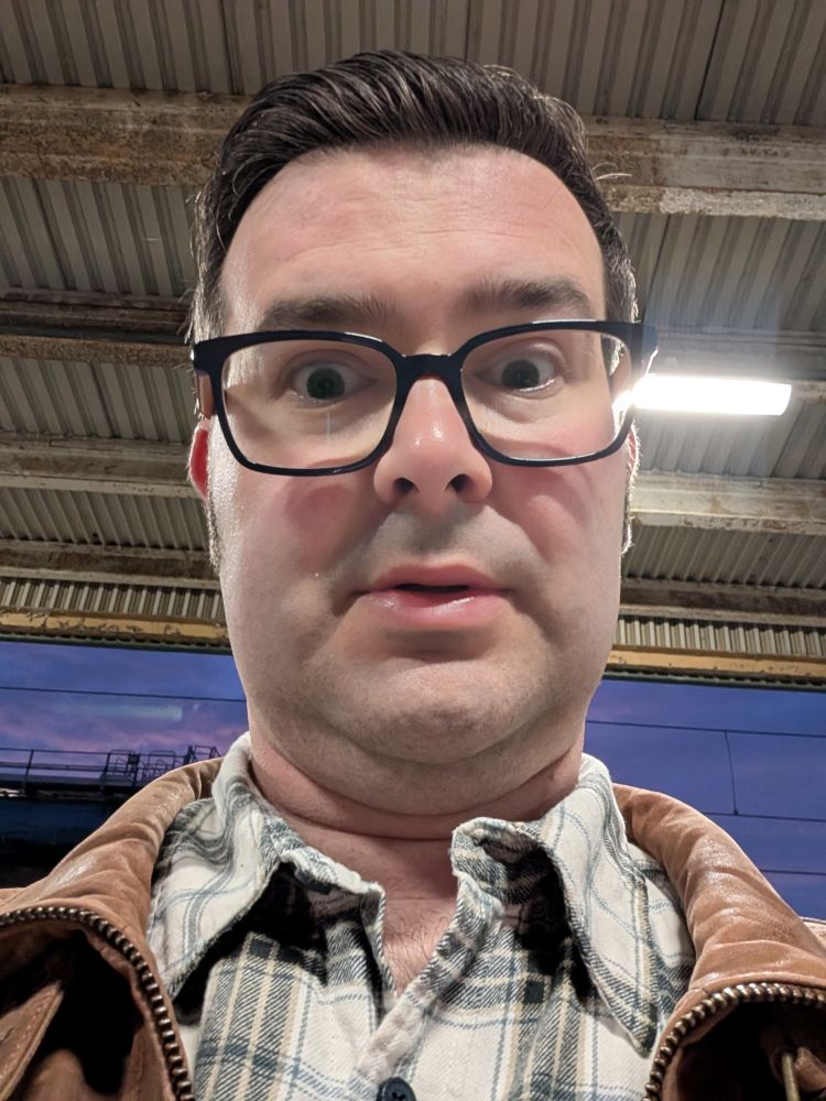 A selfie of me with not enough coffee in me.