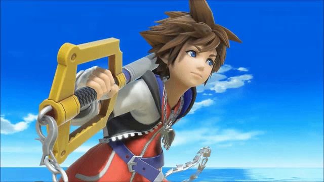 sora from kingdom hearts is holding a key in his hand