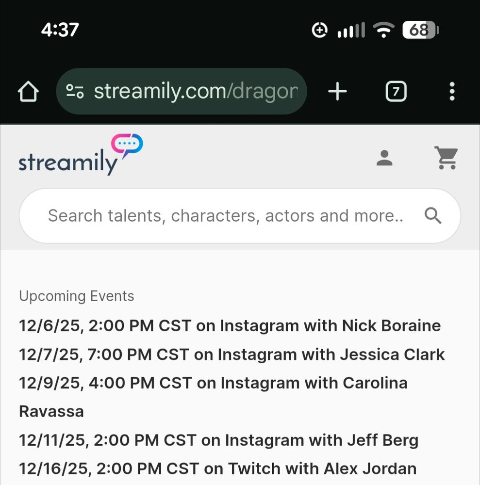 Streamily times for DATV actors. 