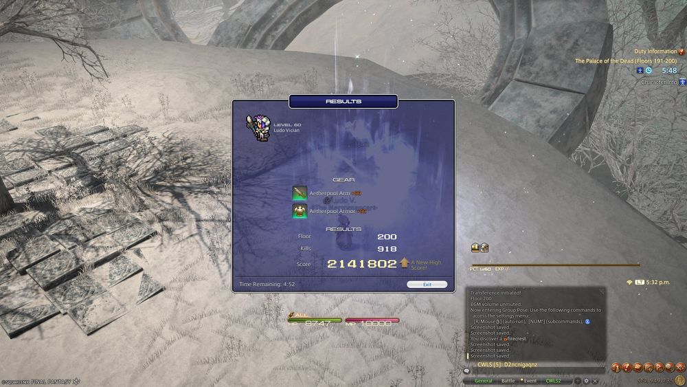 Final score after completing a solo run of PotD on PCT
