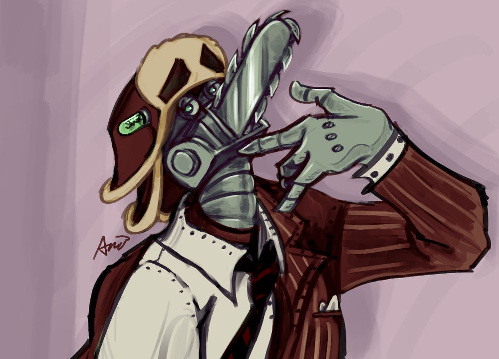 Artwork of Chip Revvington, the Chainsaw Consultant, from Toontown Corporate Clash