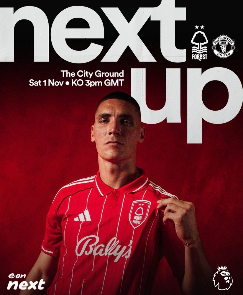 Picture of NFFC player Milenkovic in his football top. 