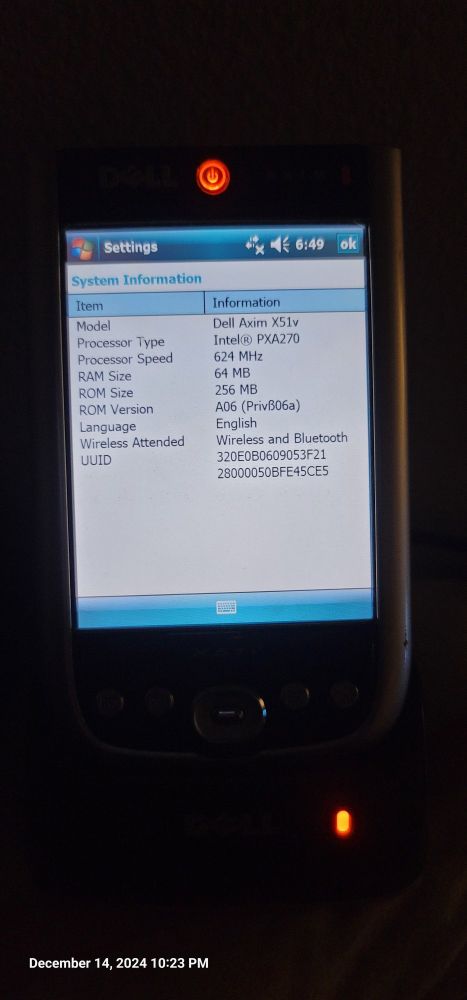 Early mobile technology software,  Microsoft's windows mobile. Running on a Dell axim x51v pocket computer.