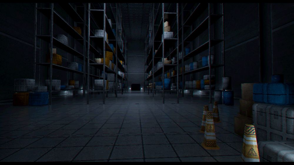 Screenshot of the video game PROXIMITY ALERT! a co-op, space, survival horror showcasing different environments this is the Storage area.