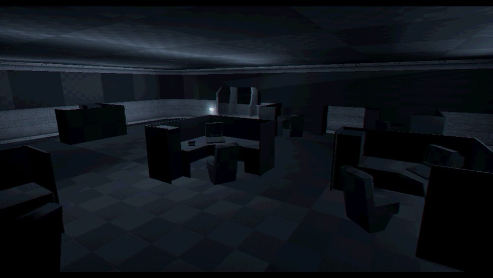 Screenshot of the video game PROXIMITY ALERT! a co-op, space, survival horror showcasing different environments this is the Security office area.