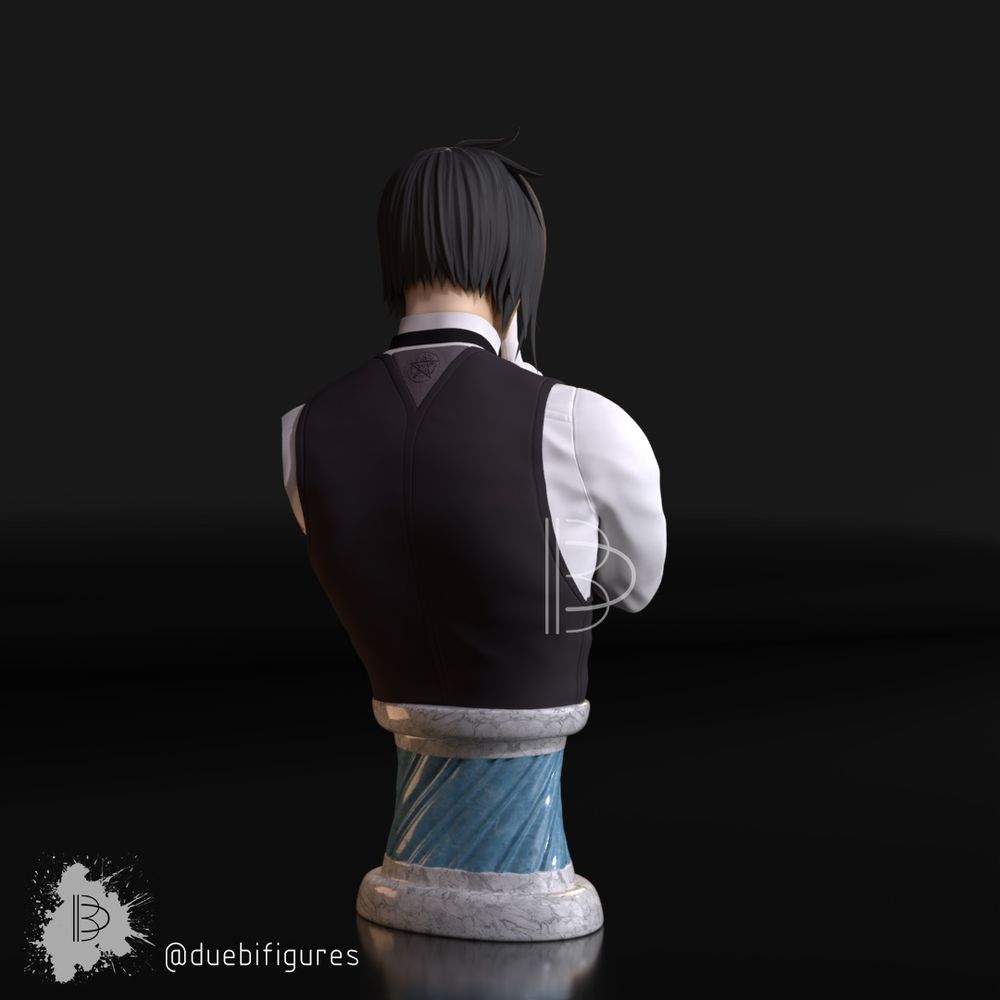 The same render, seen from the back. On the upper back part of the vest there's a demonic sigil.