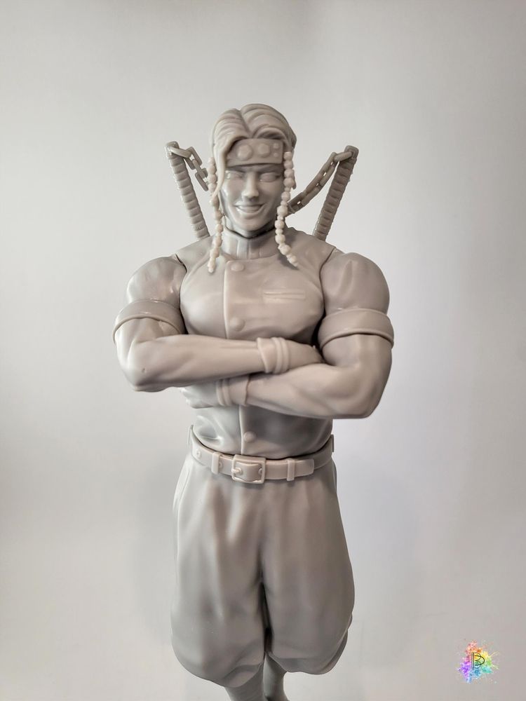A test-print of the figure, in grey resin