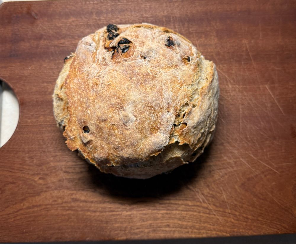 Homemade cinnamon raisin loaf. It came out great!