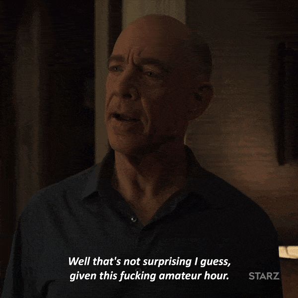JK Simmons in Counterpart: “Well that's not surprising I guess, given this fucking amateur hour.”