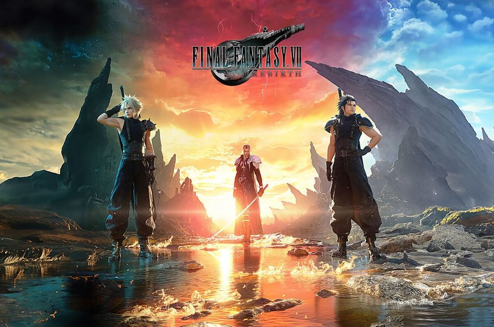 Final Fantasy VII Remake Trilogy. Pictured above is key art for the second game of the trilogy released, Final Fantasy VII: Rebirth.