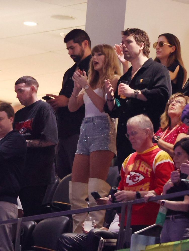 Taylor Swift at the Superbowl in New Orleans.