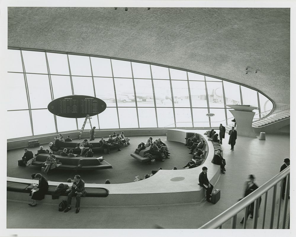 Interior of the old TWA terminal designed by Eero Saarinen