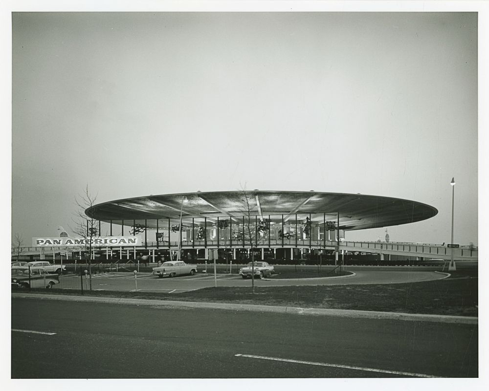 Mid-Century Style Pan American Terminal with its distinctive saucer-shaped roof